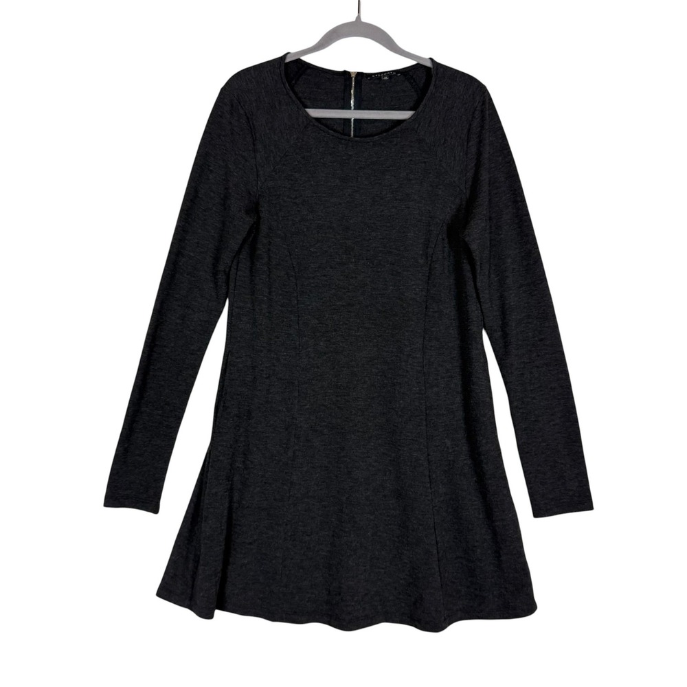 Staccato Sweater Dress Womens M Gray Long Sleeve A-Line Zip‎ Back Knit Stretch